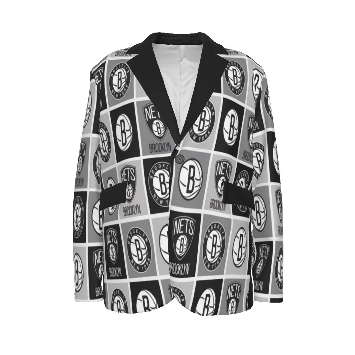 Brooklyn Nets NBA Game Day Casual Flat Lapel Collar Suit Blazer