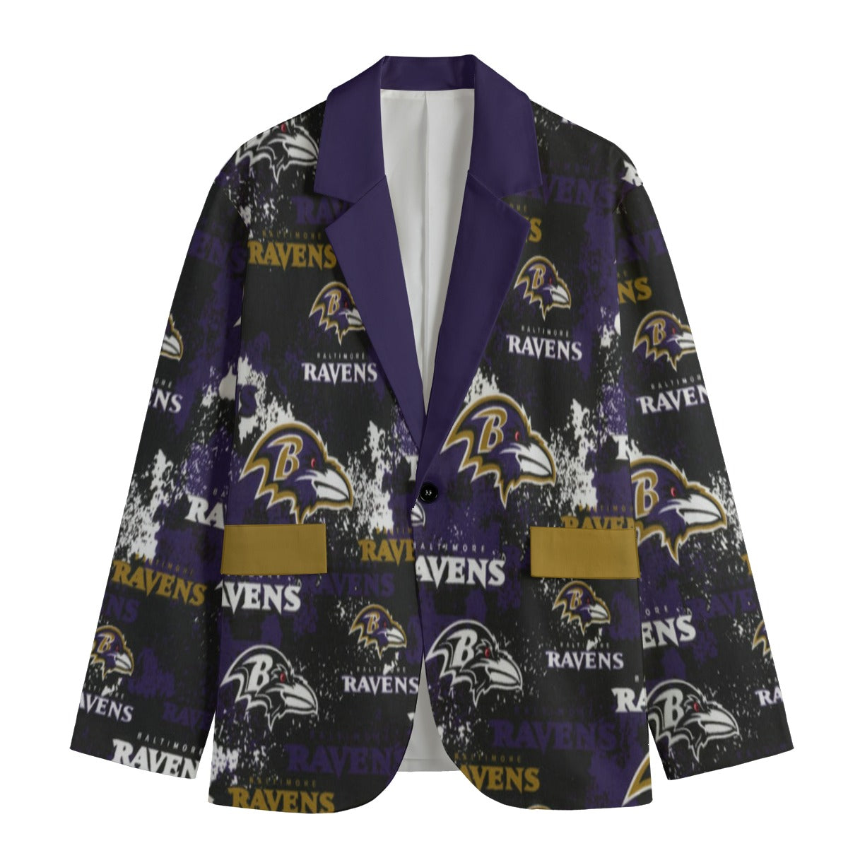 Baltimore Ravens Flat Lapel Collar Blazer