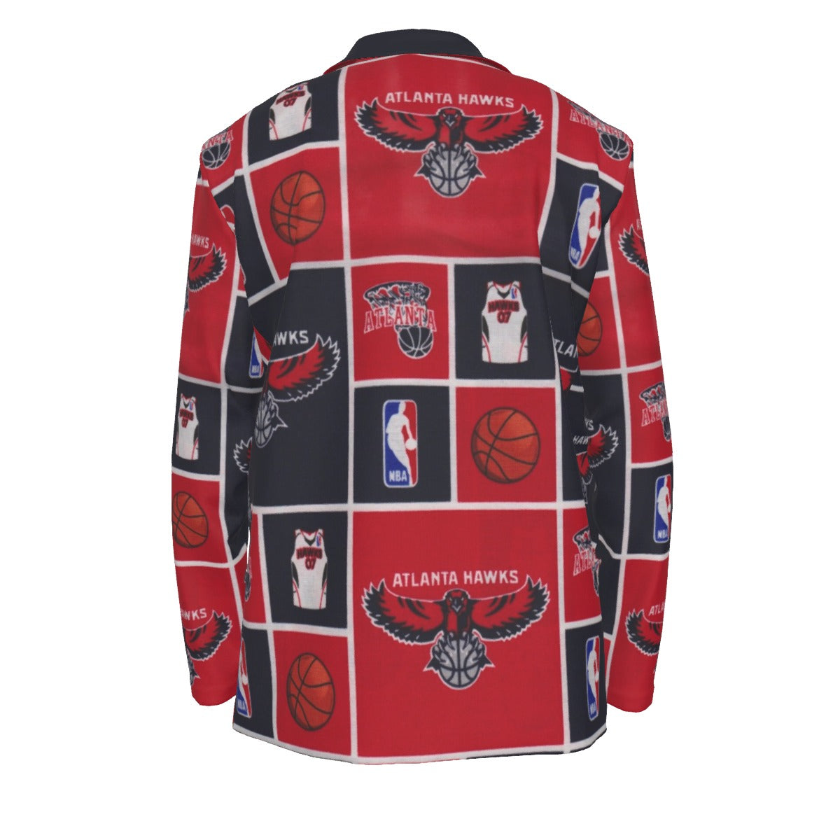 Atlanta Hawks NBA Basketball Casual Flat Lapel Collar Suit Blazer for Stylish Fans